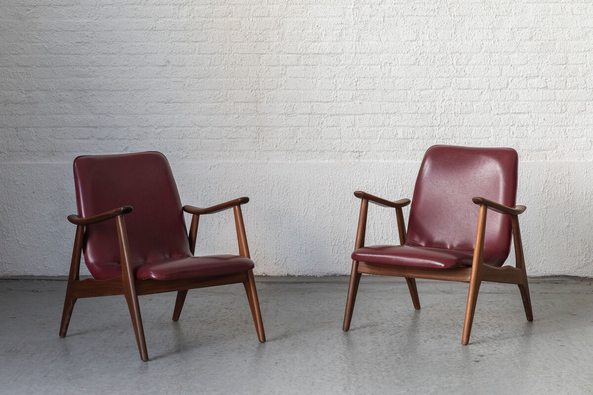 Set easy chairs by louis van teeffelen for wébé, dutch design, 1960s