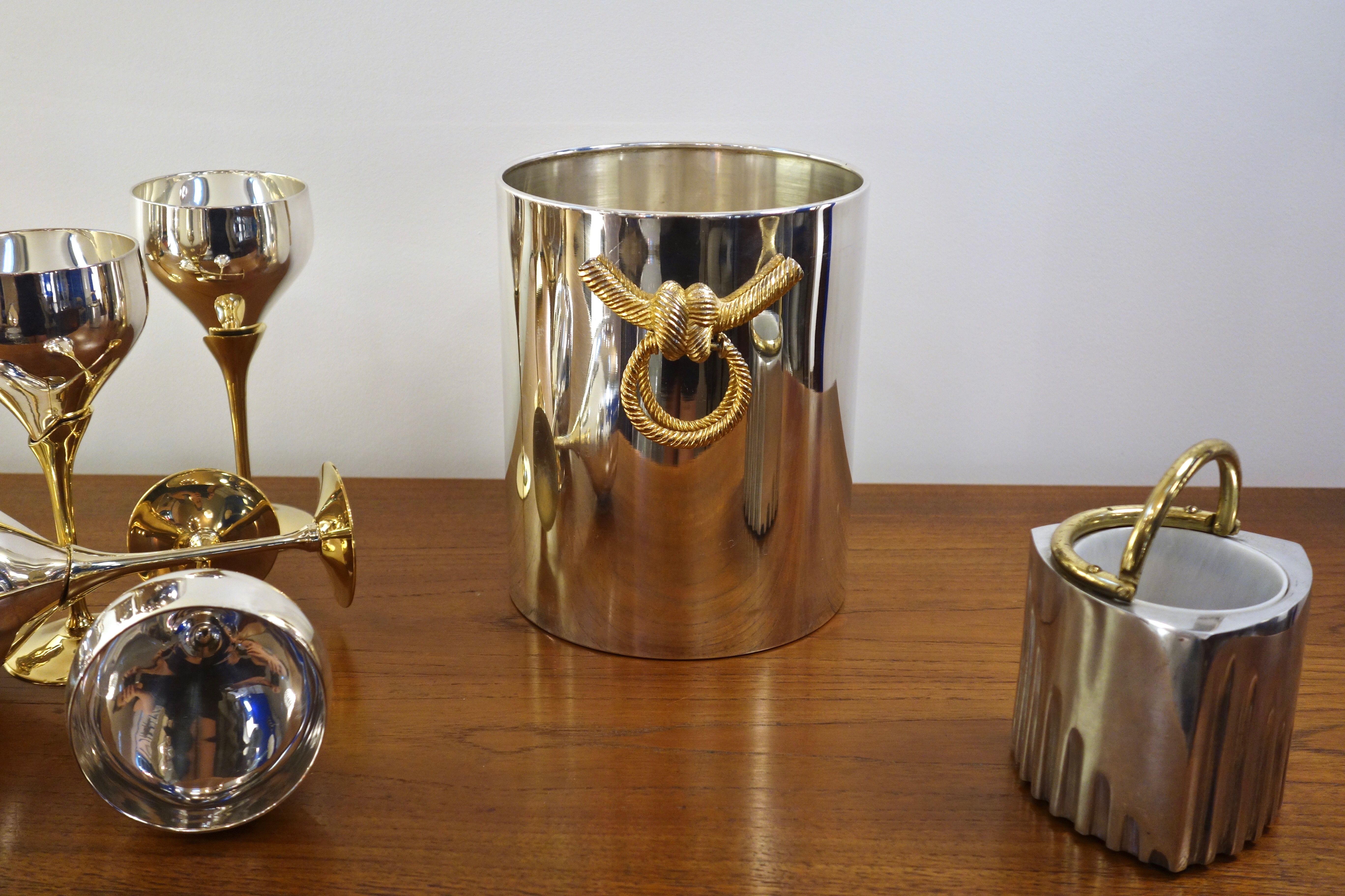 Vintage champagne bucket Lancel, France 1970's