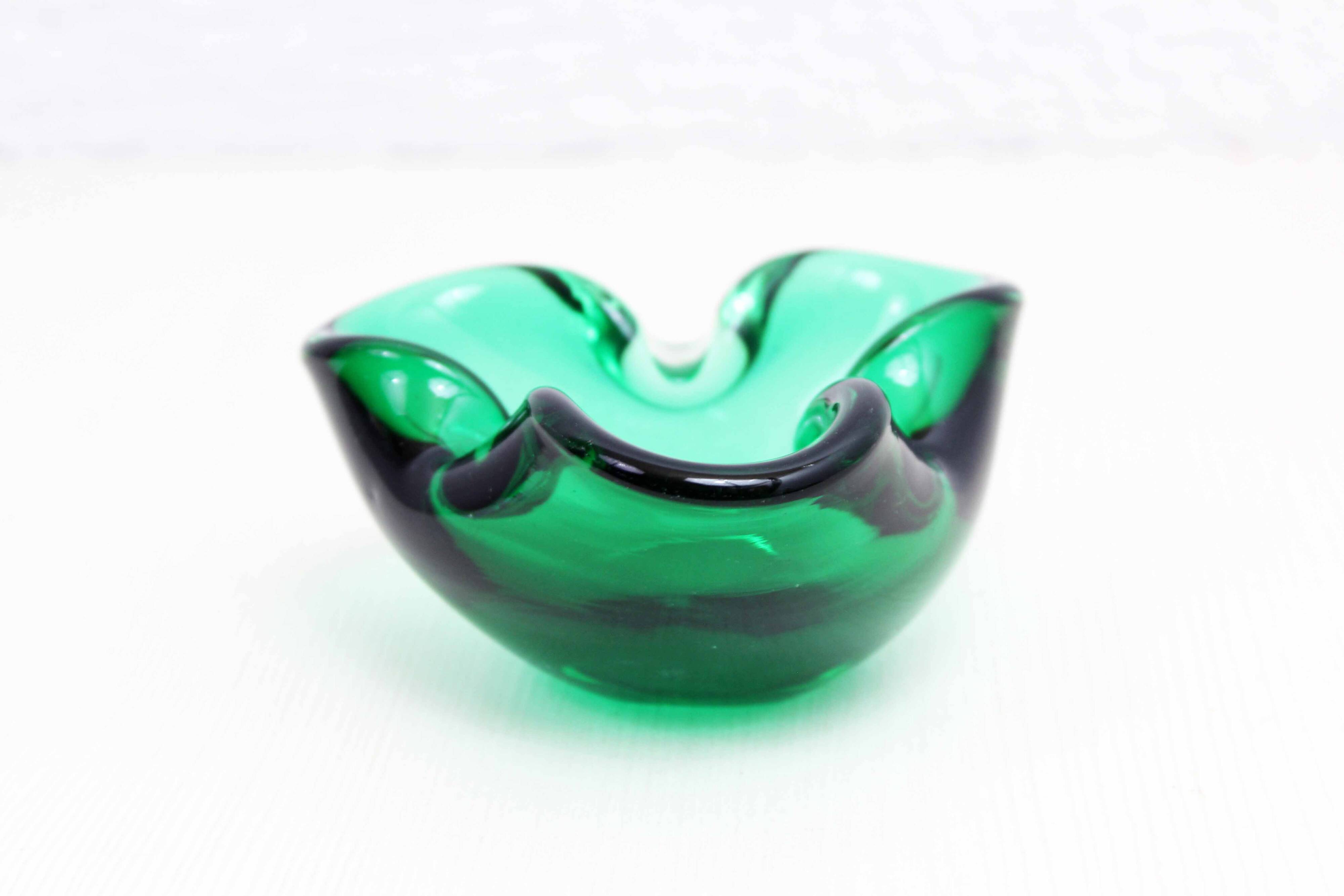 Green Murano glass ashtray