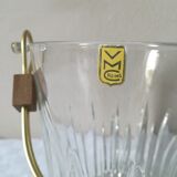 Ice bucket with gold and teak handle