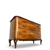 Italian art deco burl walnut chest of drawers, 1930s/1940s