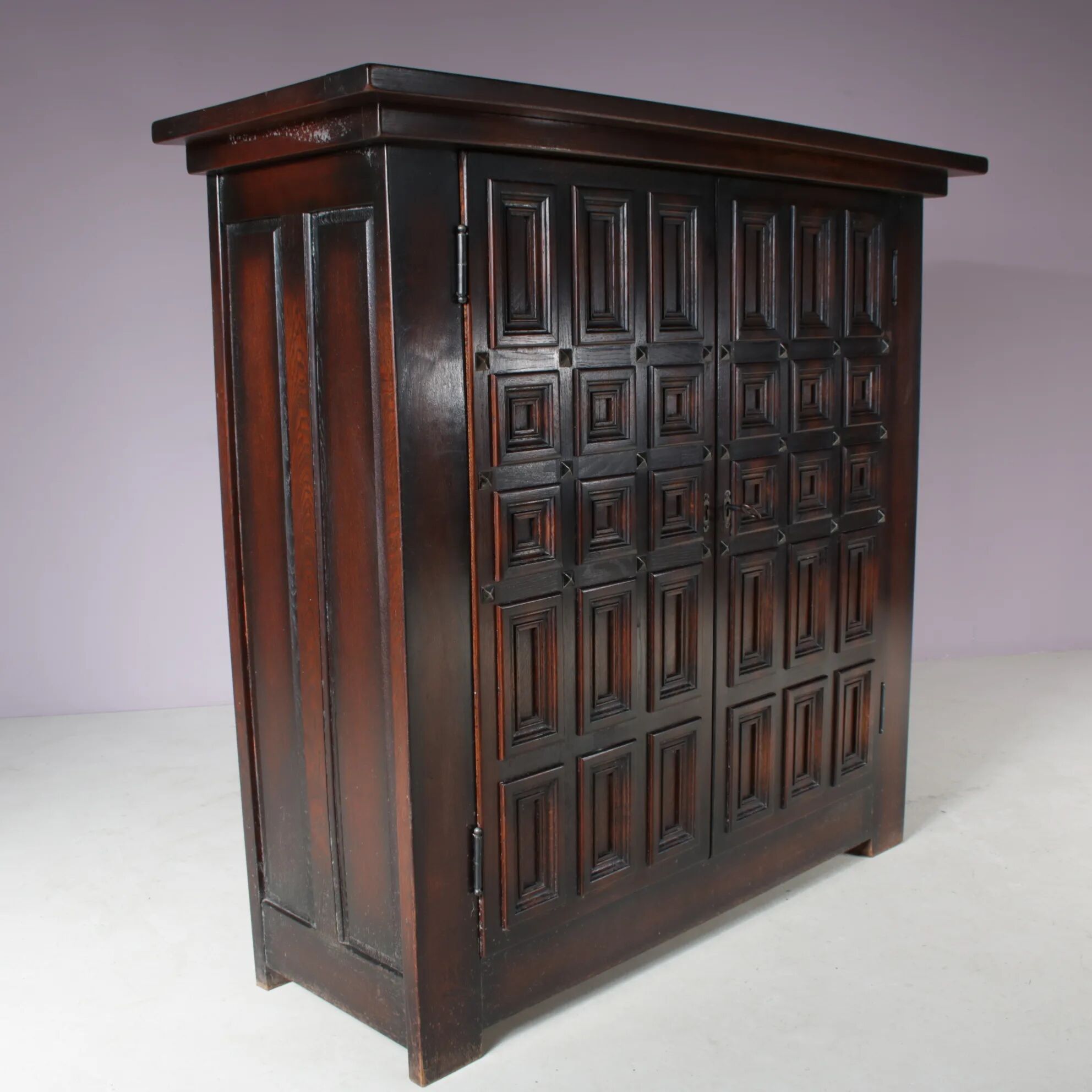 1960s Brutalist highboard cabinet from Spain