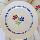 Set de 4 assiettes plates vintage de la manufacture de K&G Luneville modèle Mat 210133