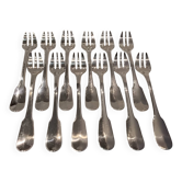 12 fourchettes à huitre métal argenté orfèvre Christofle cluny 14,9cm