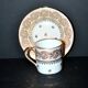 Litron cup from Limoges in porcelain with pink and gold decoration, signed Porcelaine d’Art PP.