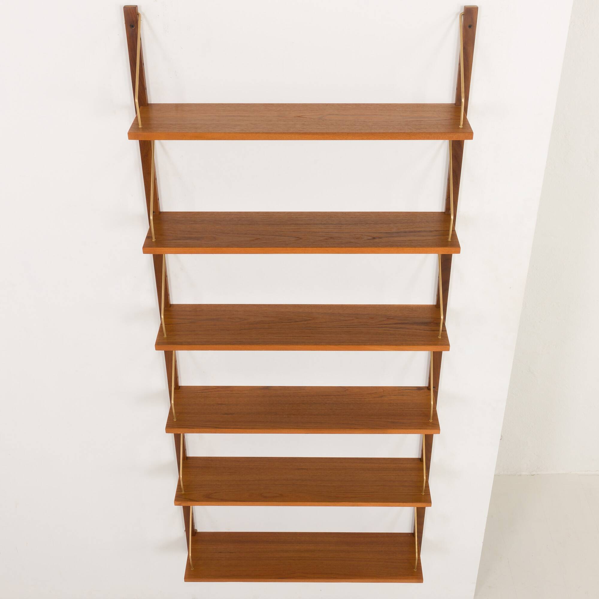 Set of 6 mid century modern renovated teak shelves