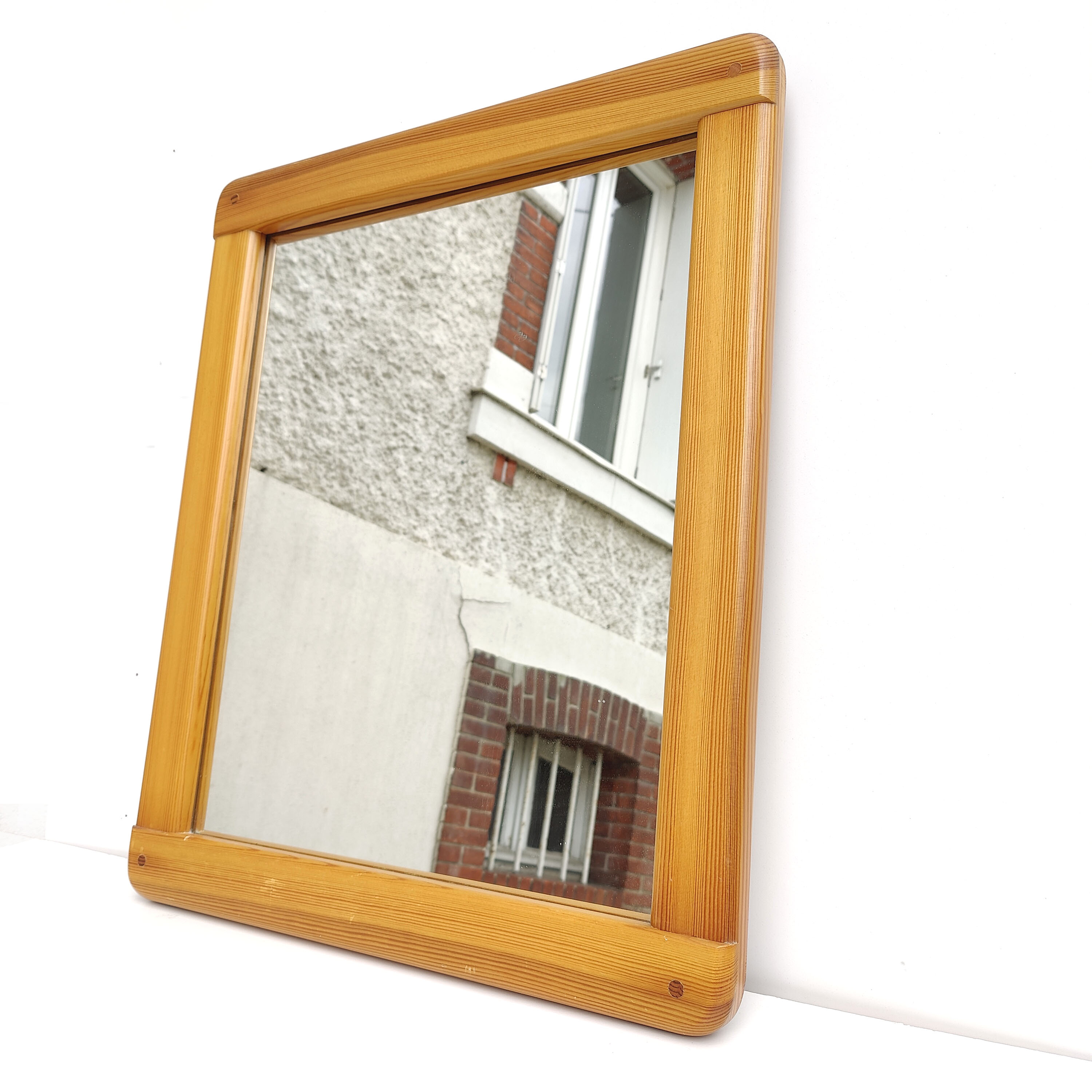 Vintage light wood mirror