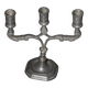 Small three-armed candlestick in pewter.