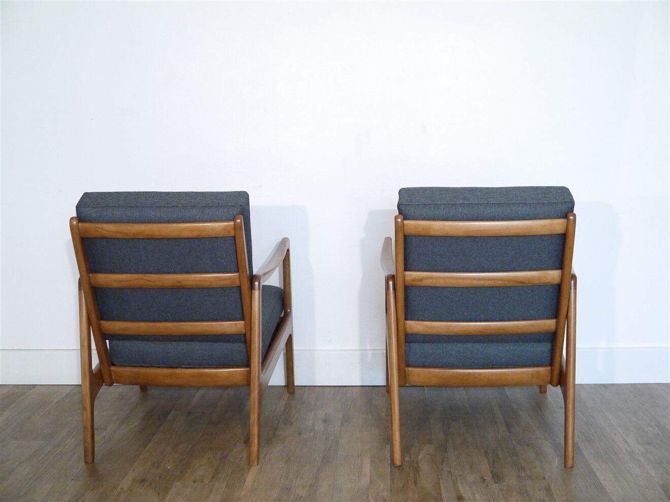 Pair of Danish armchairs in hetre by Ole Wanscher model FD109