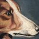 Original Vintage Dog Portrait Oil Painting, circa 1914