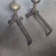 Paire de chenets en bronze et acier XIX Hollande