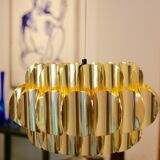 Brass ceiling lamp by Werner Schou, Denmark