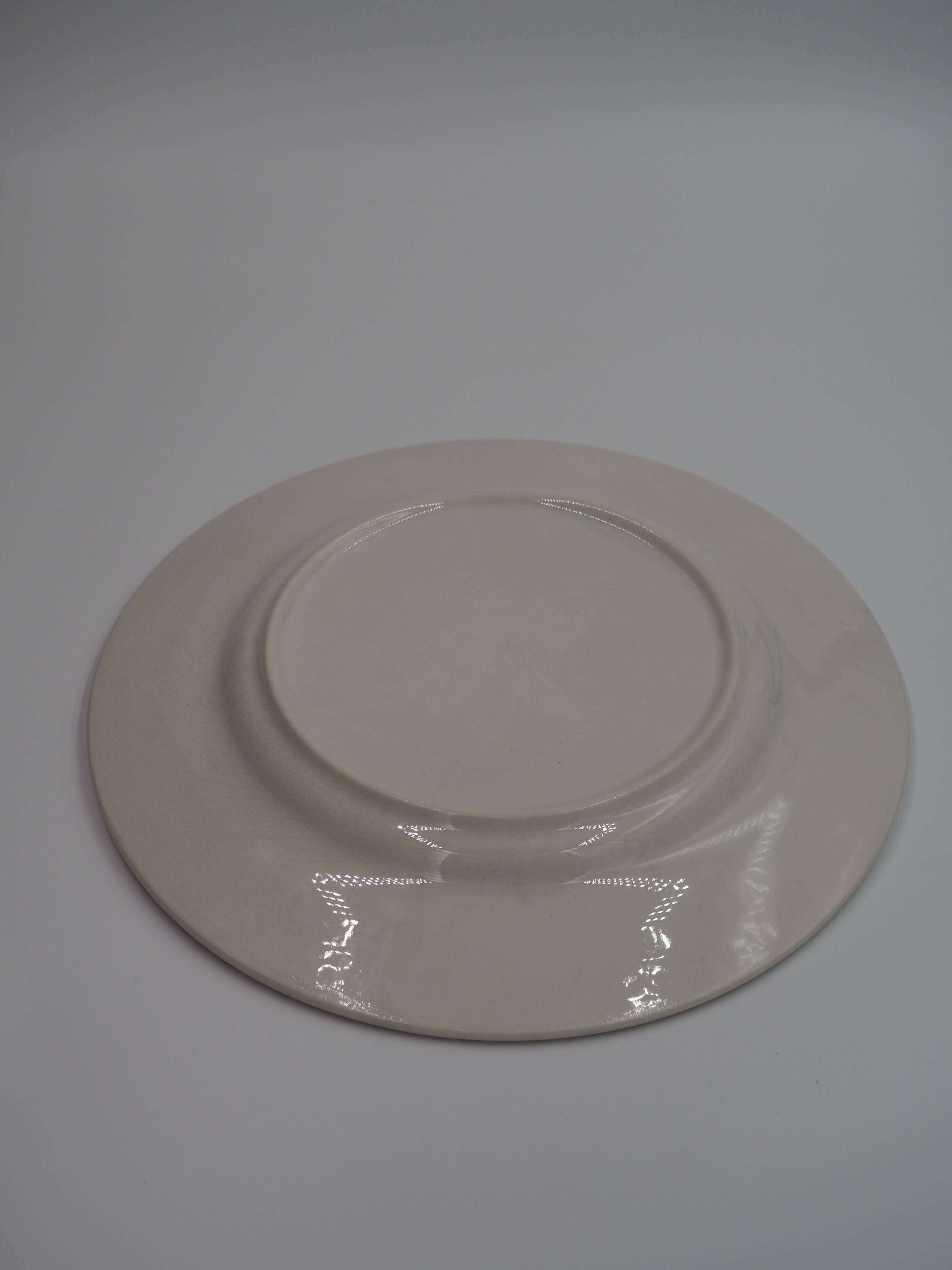Set of 12 white plates - Brown floral patterns, vintage prairie charm