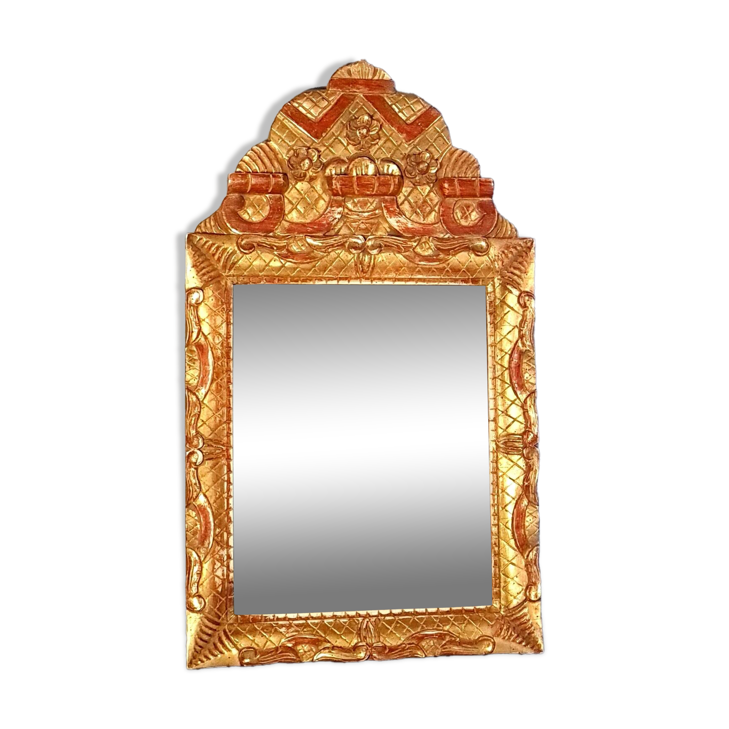 Mirror with carved gilded wooden frame in 18th century style 52x30 cm C492