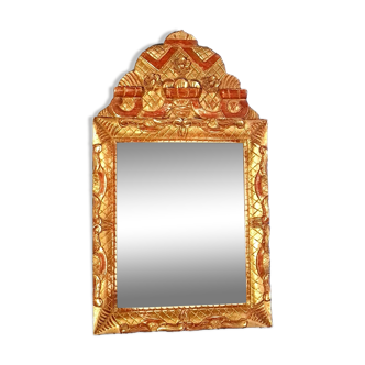 Miroir cadre bois sculpté doré style XVIIIe siècle 52x30 cm C492