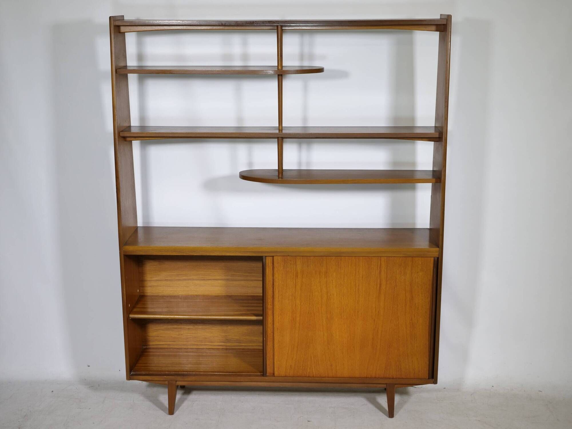 Mid-Century Highboard with Kidney Shaped Shelf in Teak, 1960s