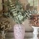 Marbled pink blown glass art vase, La Rochère