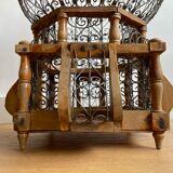 Wooden and metal birdcage