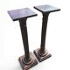Pair of old fluted wooden pedestals