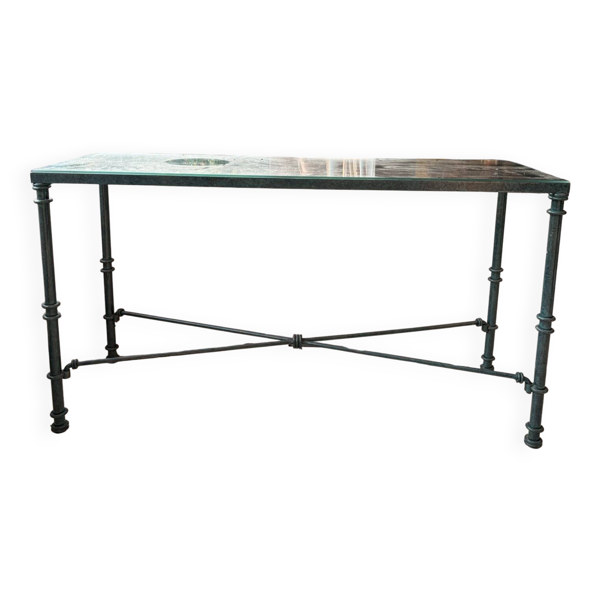 Glass and metal console