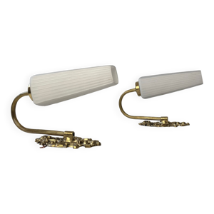 paire d'appliques en - opaline