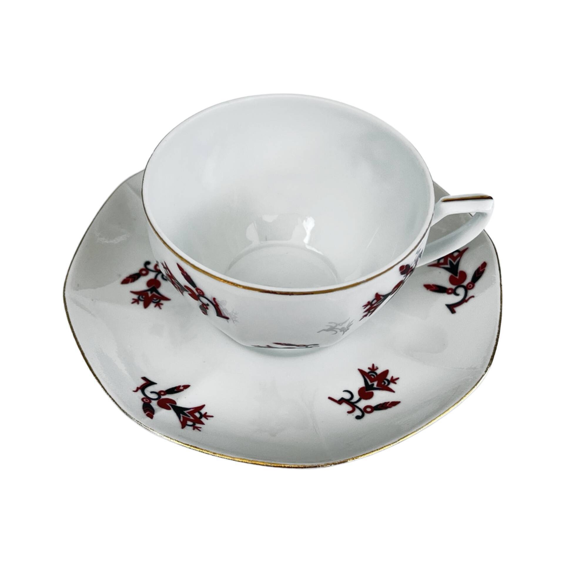 Art-Deco cup and saucer, Viktoria Czechoslovakia, 1920s