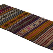 Area kilim rug ,vintage wool turkish handknotted kilim, 164 cmx 69 cm rug