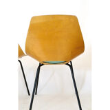 Pierre Guariche set of 6 Tonneau chairs, Steiner, 1960.
