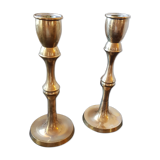 Pair of copper candlesticks