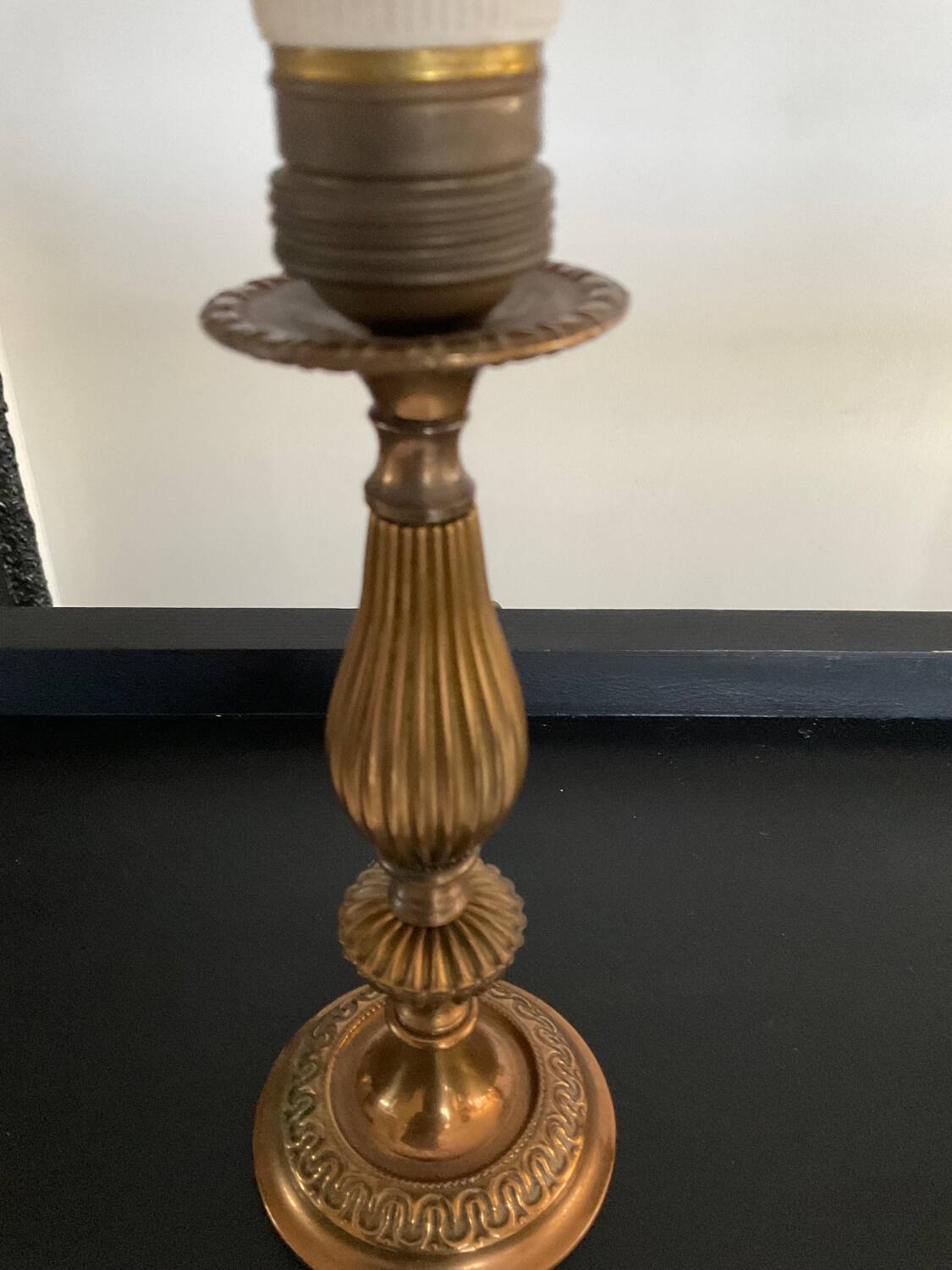 Paire de lampes vintage style empire en bronze