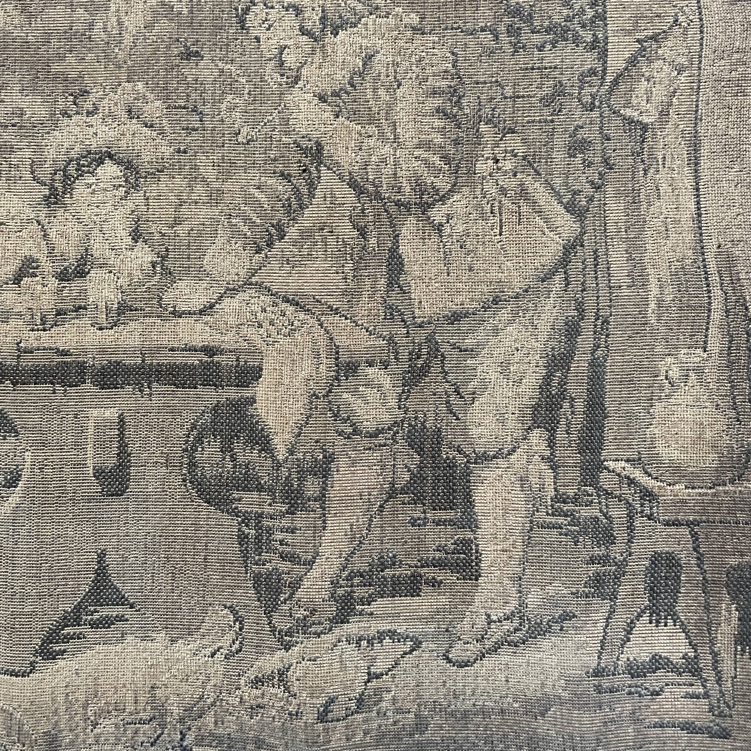 Set of two antique framed gobelins from France from the 19th century