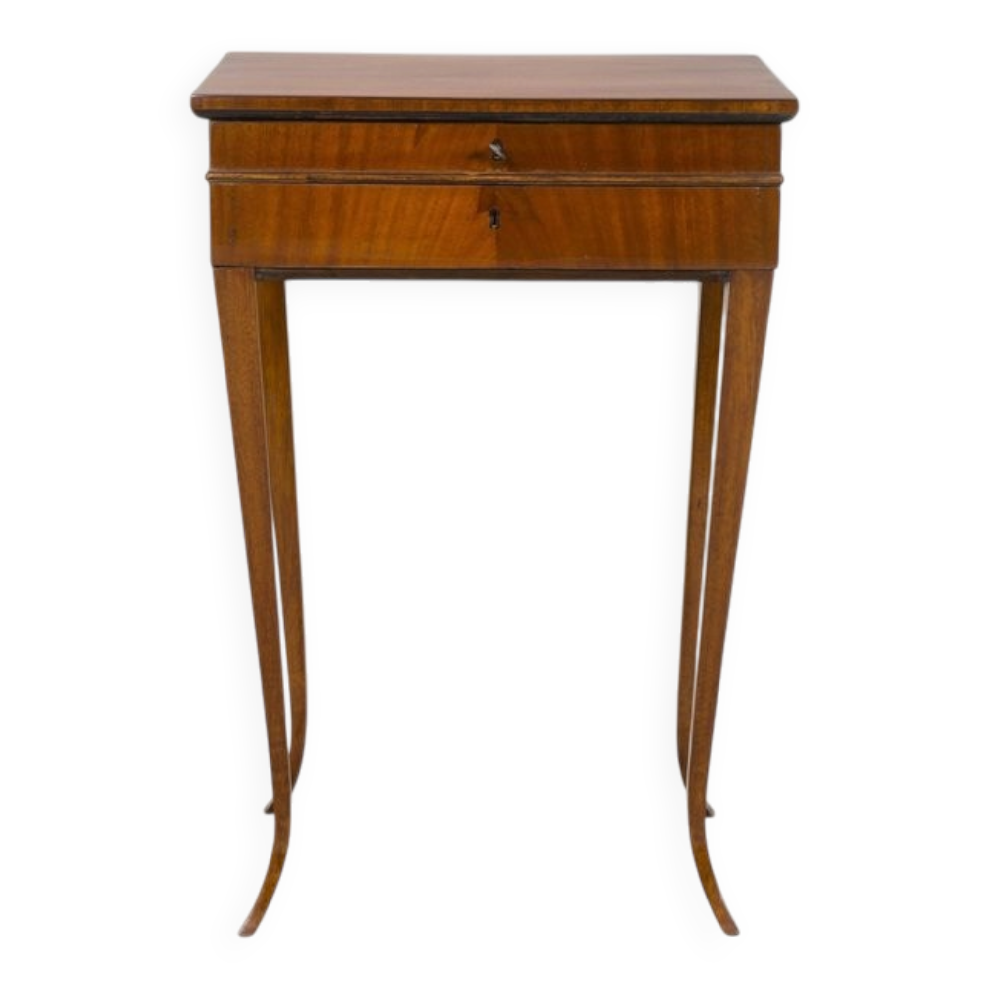 Biedermeier Worktable in Mahogany & Lacquer, Austria, 1820s