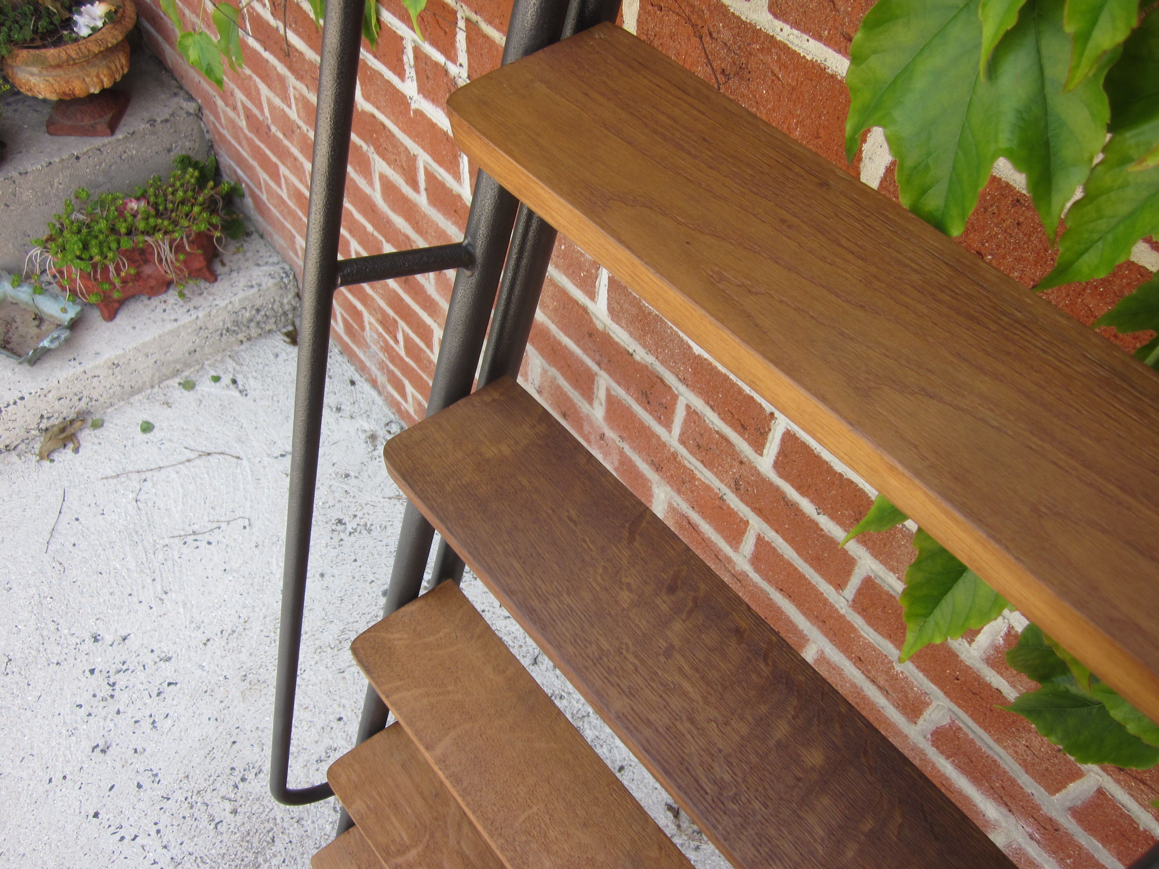Old stepladder in metal and wood