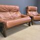 Vintage brutalist sofa set by Gerard Van den Berg for Montis, 1970s