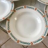 lot of 8 hollow plates Terre de Fer St Amand model "Molière" XXth