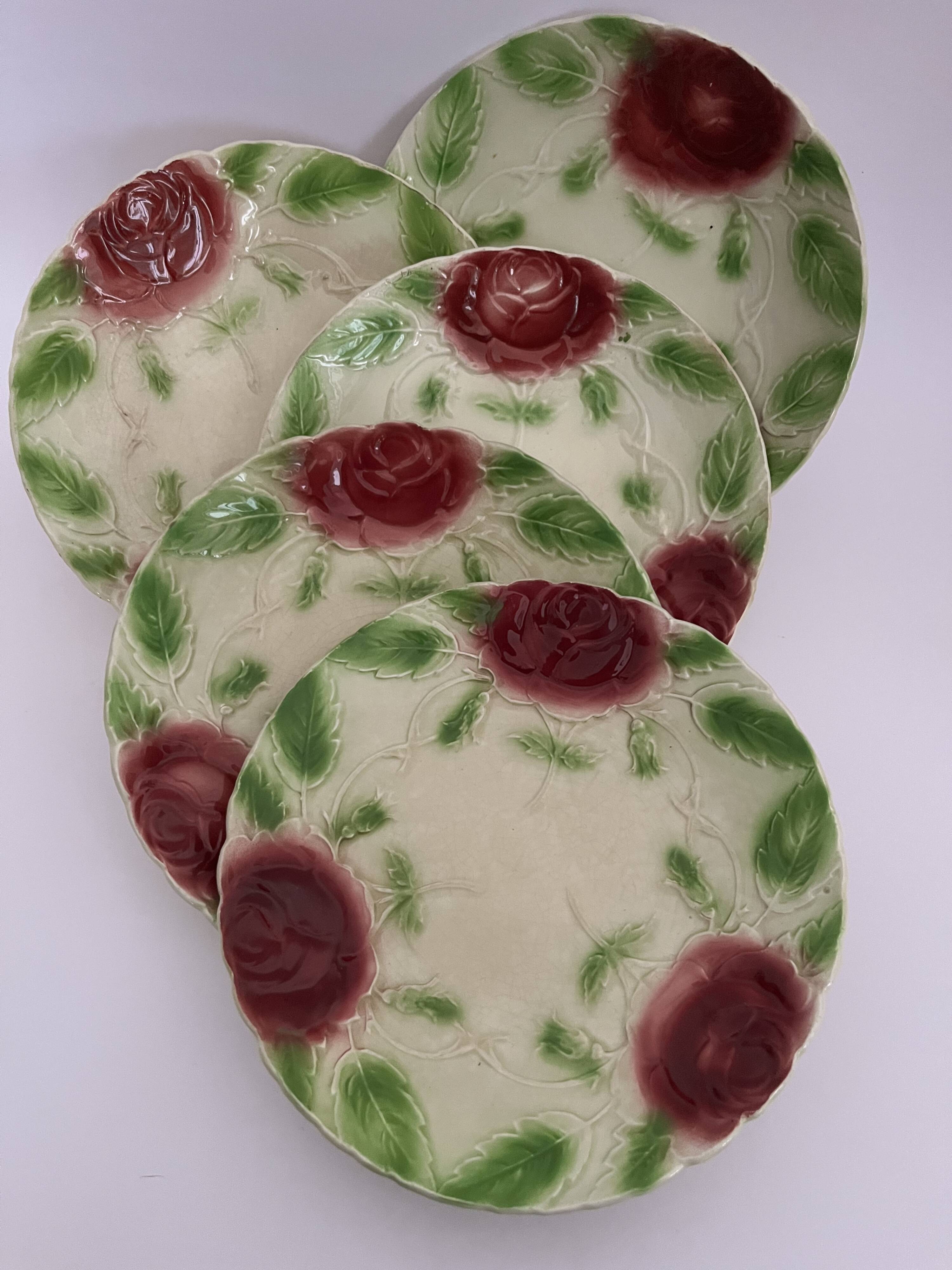 Assiette barbotine - Rose