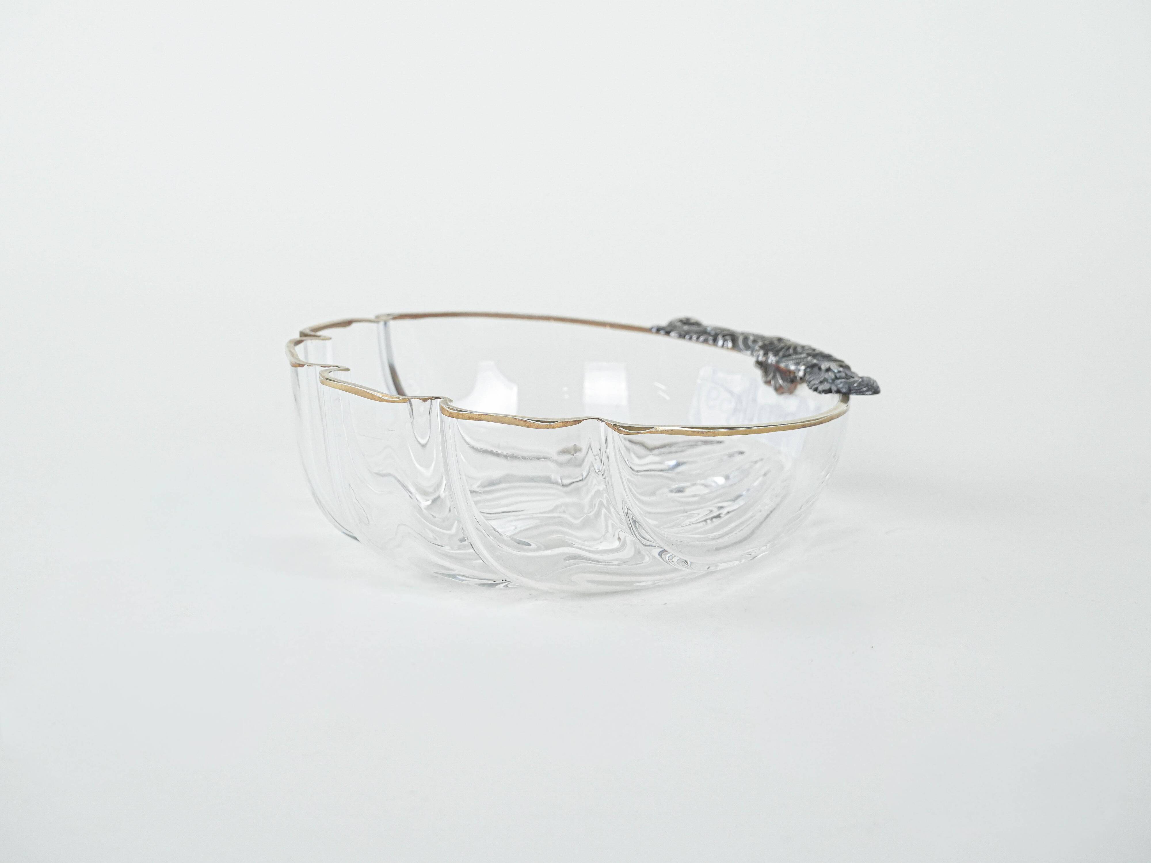 Glass bowl, Italian design, 1970s, made in Italy