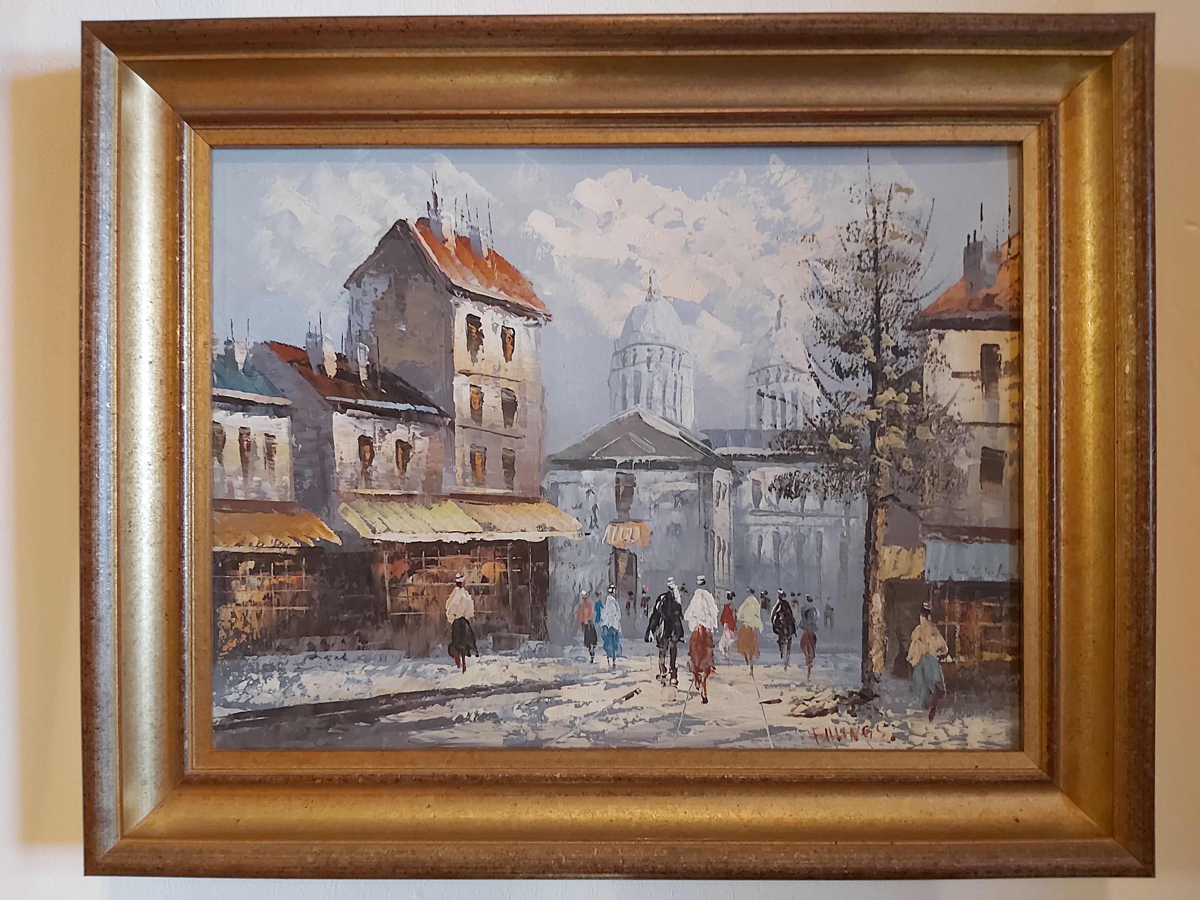 Oil on canvas Paris Montmartre by Billings