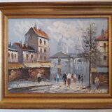 Oil on canvas Paris Montmartre by Billings