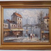 Oil on canvas Paris Montmartre by Billings