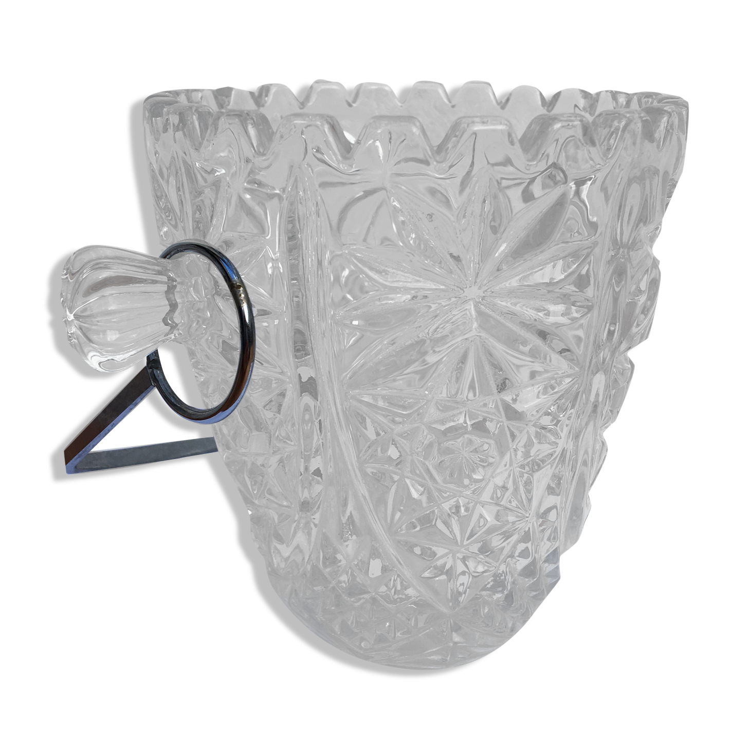 Seau à glace en verre ciselé