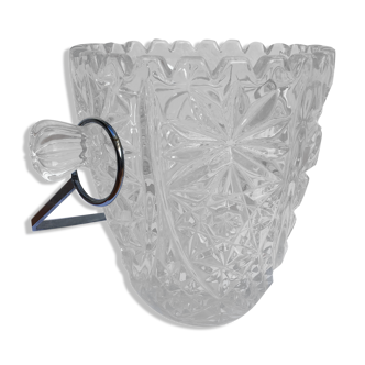 Chiseled glass ice bucket