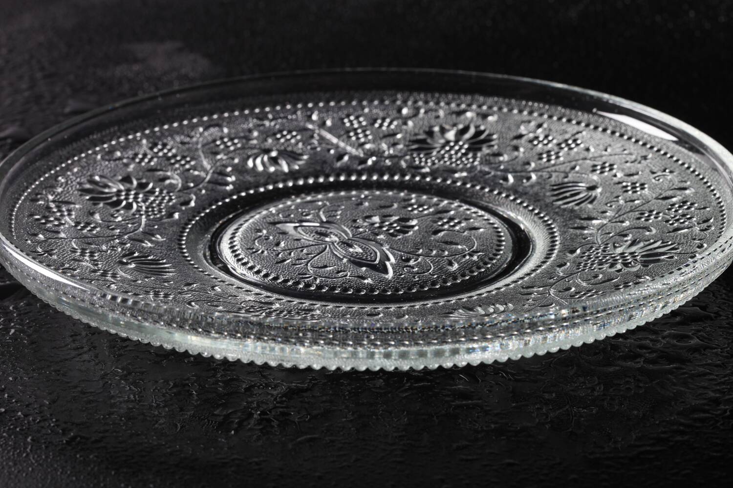 Cibulak Glass Plate: Mid-Century Clear Modern Platter by Pavel Panek/ 1974