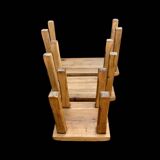 Trio of brutalist nesting tables in solid oak – 17.020 kg