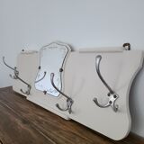 Coat hooks 4 aluminum hooks wall-mounted coat rack mirror vintage art deco old off-white