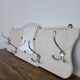 Coat hooks 4 aluminum hooks wall-mounted coat rack mirror vintage art deco old off-white