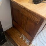 Coffre à linge ancien en bois