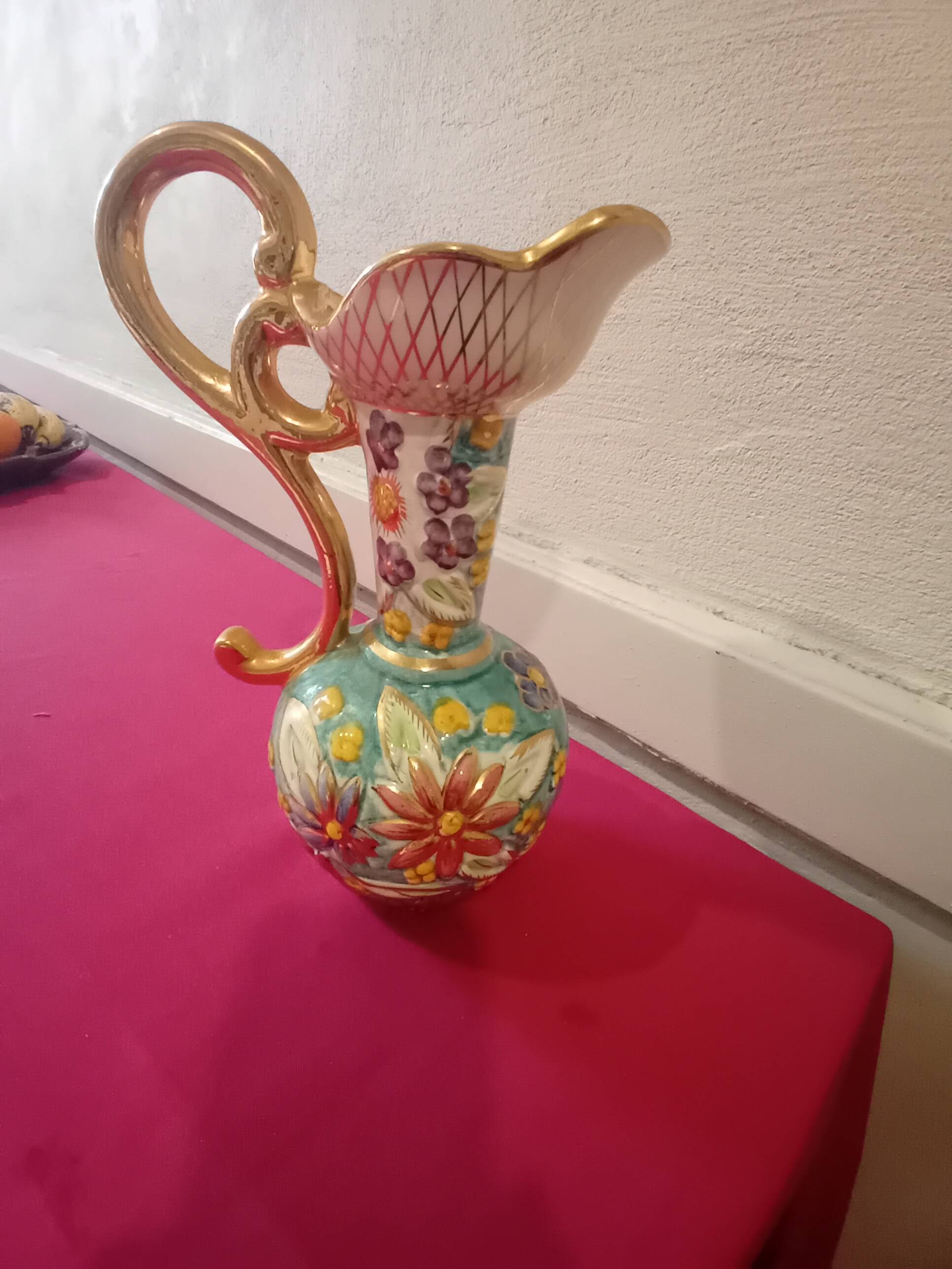 Vase/Pitcher in Belgian ceramic, signed H. Bequet