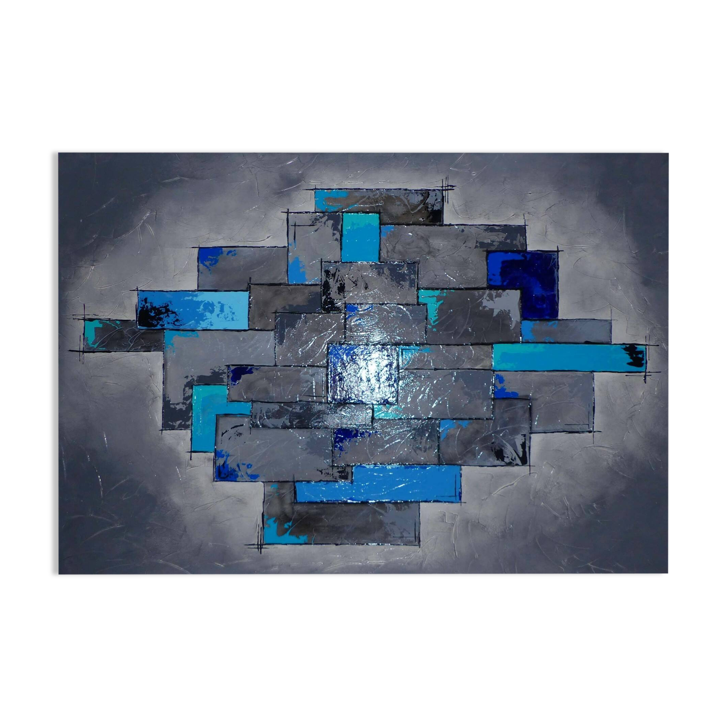 Contemporary abstract painting hand-painted using mixed media