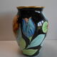 Vase polychrome Vallauris jtf floral 50